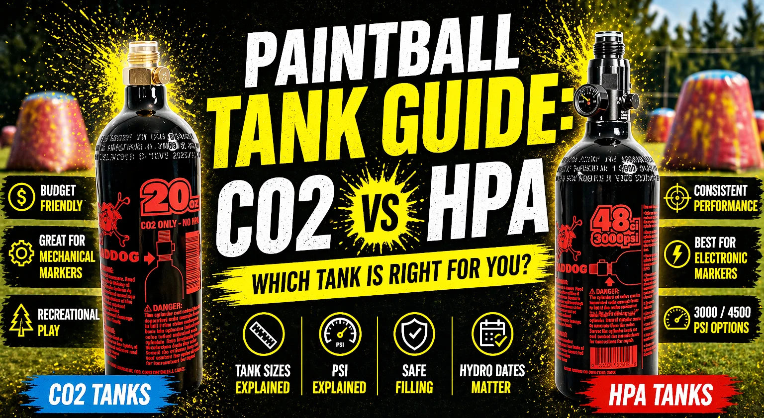 CO2 vs Compressed Air Paintball Tanks