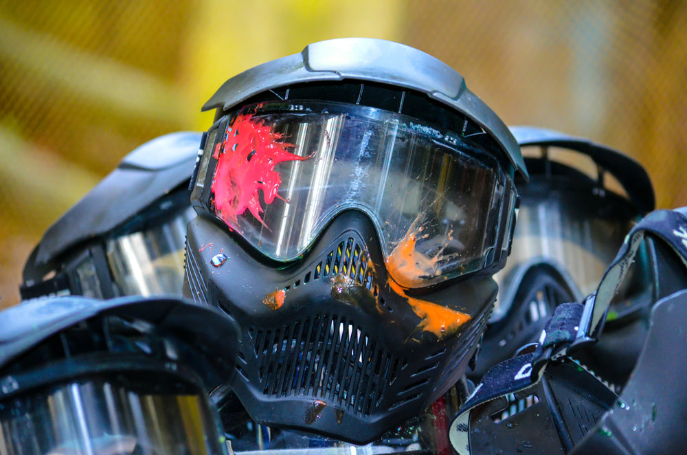could you use a motorcycle helmet in paintvall JT Premise Headshield Paintball Goggles Black The HK Army HSTL Paintball Goggle System is composed of a robust blend of thermoplastic to protect critical face areas and maximize impact The $500 paintball HUD that