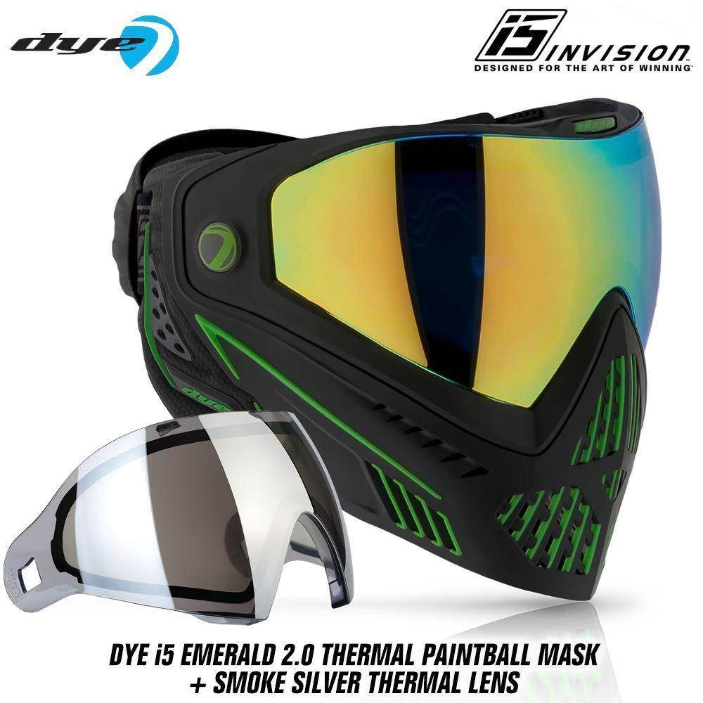 Dye I5 Thermal Paintball Mask Goggles with GSR Pro Strap - PaintballDeals.com