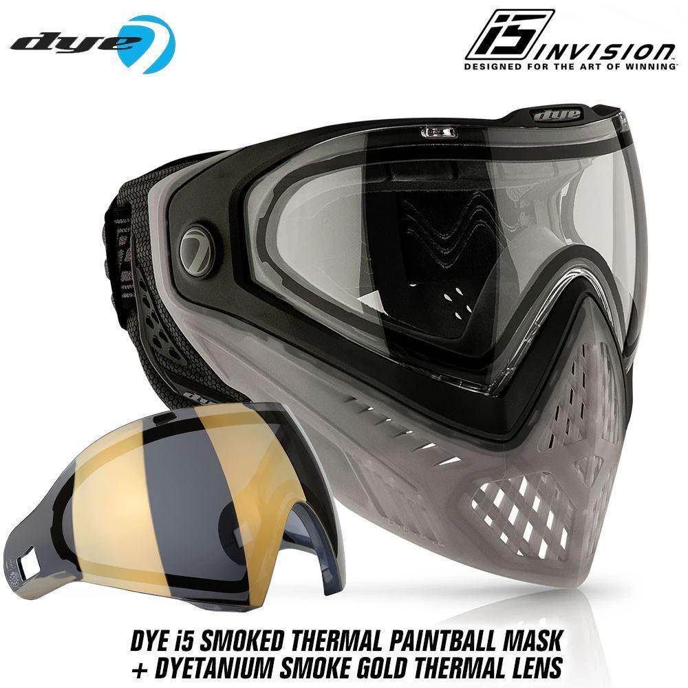Dye I5 Thermal Paintball Mask Goggles with GSR Pro Strap - PaintballDeals.com