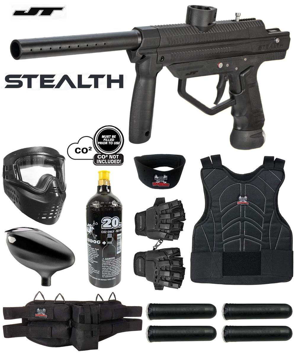 Maddog JT Stealth Tactical Protective CO2 Paintball Gun Marker Starter Package JT Paintball