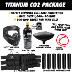 Maddog JT Stealth Tactical Titanium CO2 Paintball Gun Marker Starter Package