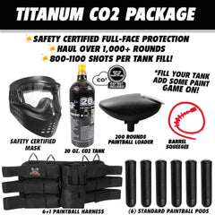 Maddog JT Stealth Tactical Titanium CO2 Paintball Gun Marker Starter Package JT Paintball