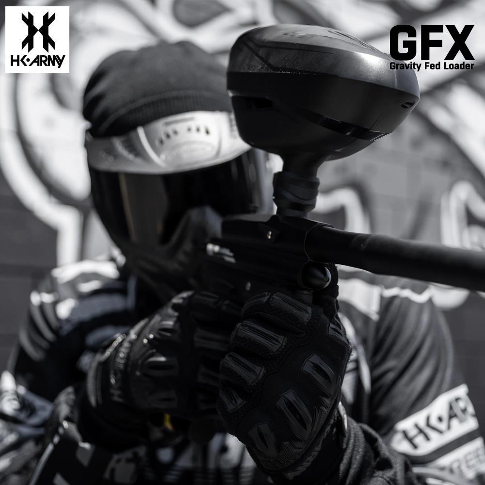 HK Army GFX Gravity Fed Paintball Loader Hopper - Black