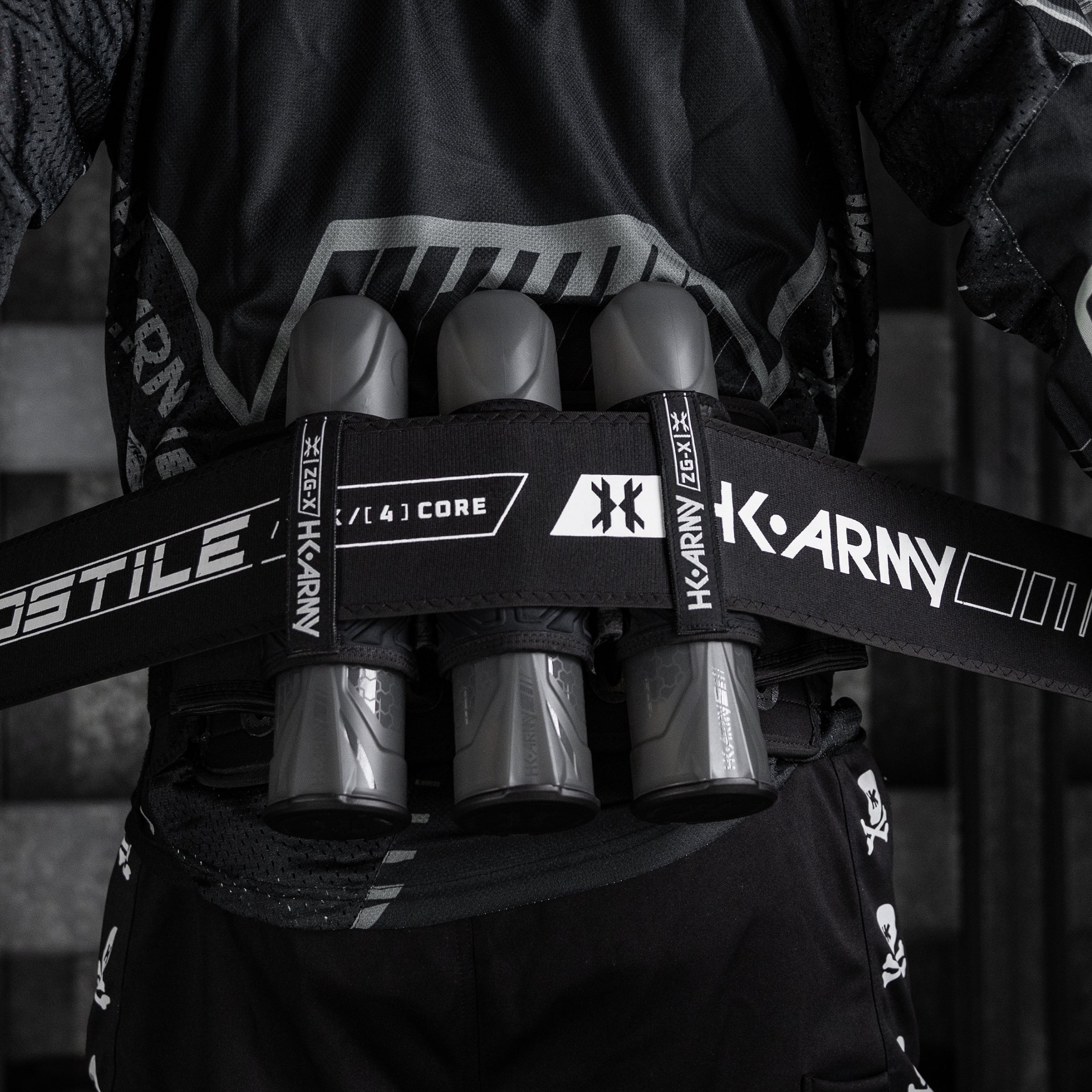 HK Army ZERO-GX Harness Pod Pack 3+2 4+3 5+4 std config, pod pack harness, balanced pod storage, for speedball, display angle