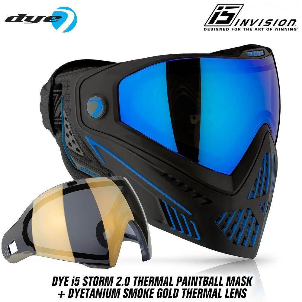 Dye I5 Thermal Paintball Mask Goggles with GSR Pro Strap - PaintballDeals.com