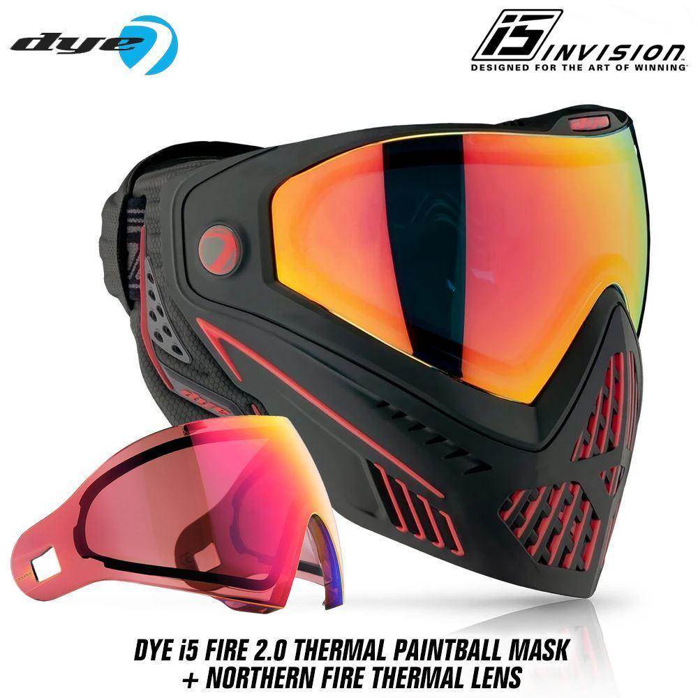 Dye I5 Thermal Paintball Mask Goggles with GSR Pro Strap - PaintballDeals.com