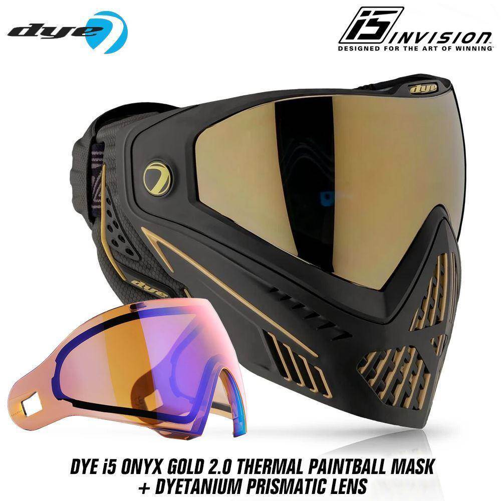 Dye I5 Thermal Paintball Mask Goggles with GSR Pro Strap - PaintballDeals.com