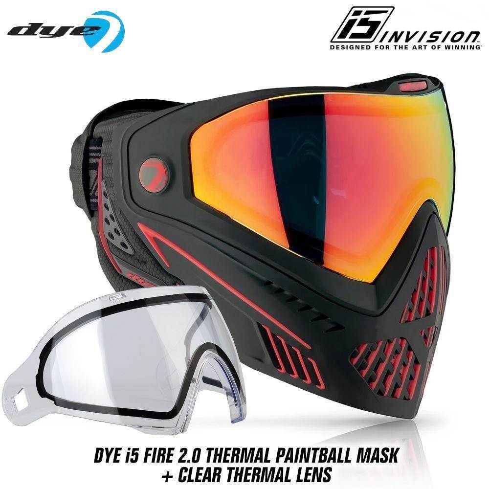 Dye I5 Thermal Paintball Mask Goggles with GSR Pro Strap - PaintballDeals.com