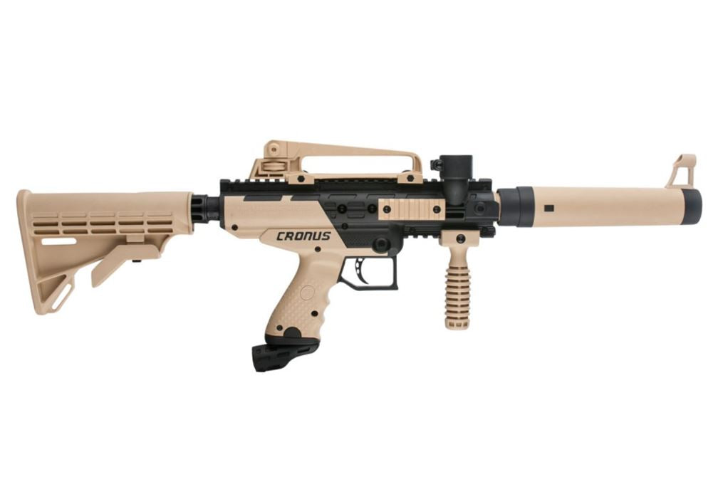 Tippmann Cronus Semi Auto .68Cal Marker Gun std config, marker, durable field setup, for woodsball play, display angle