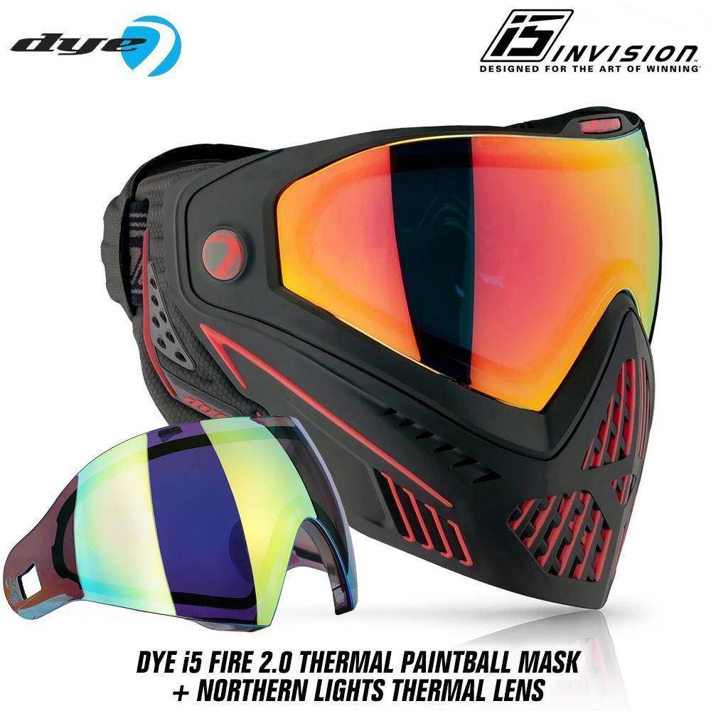 Dye I5 Thermal Paintball Mask Goggles with GSR Pro Strap - PaintballDeals.com
