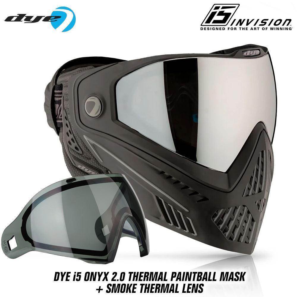 Dye I5 Thermal Paintball Mask Goggles with GSR Pro Strap - PaintballDeals.com