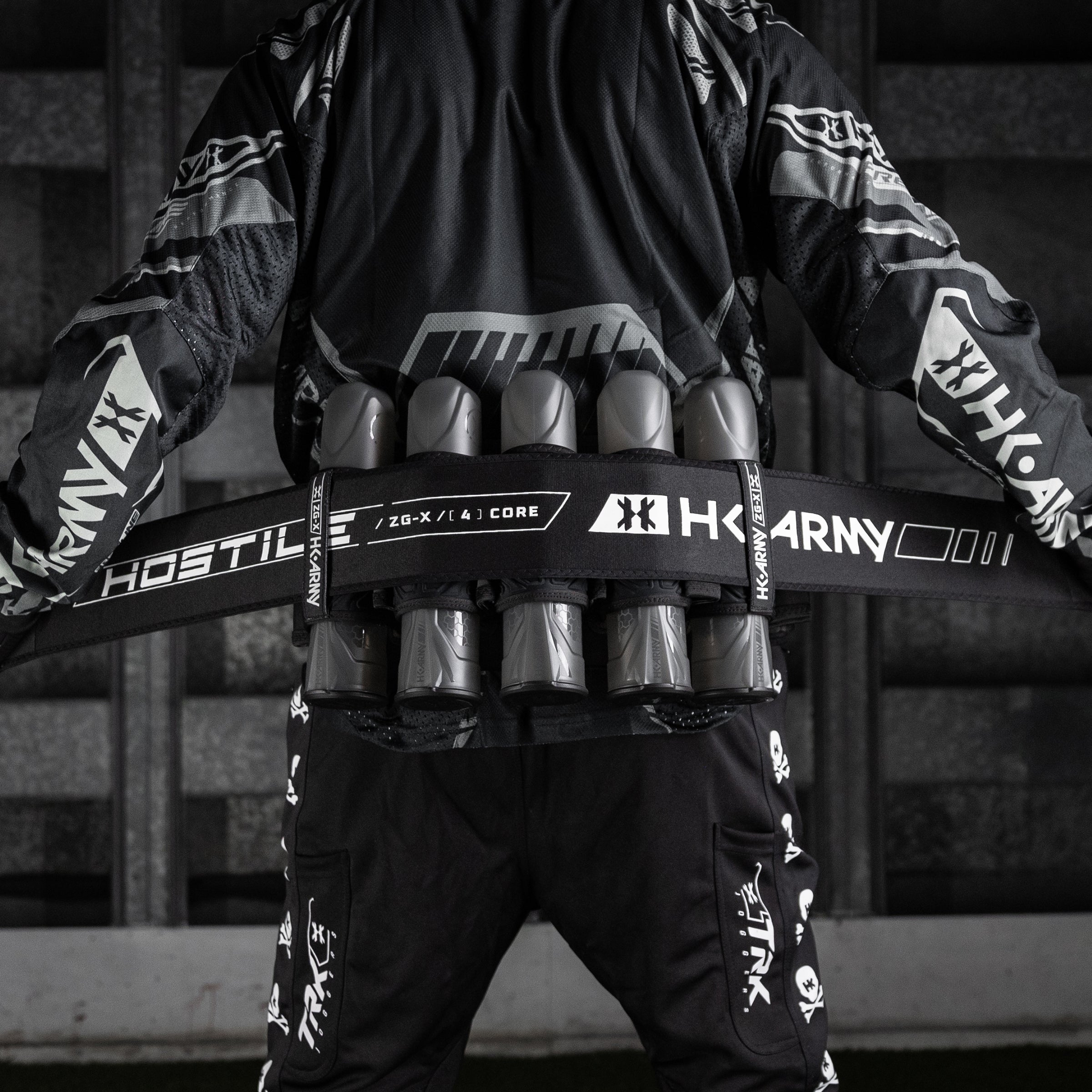 HK Army ZERO-GX Harness Pod Pack 3+2 4+3 5+4 std config, pod pack harness, balanced pod storage, for speedball, field ready view