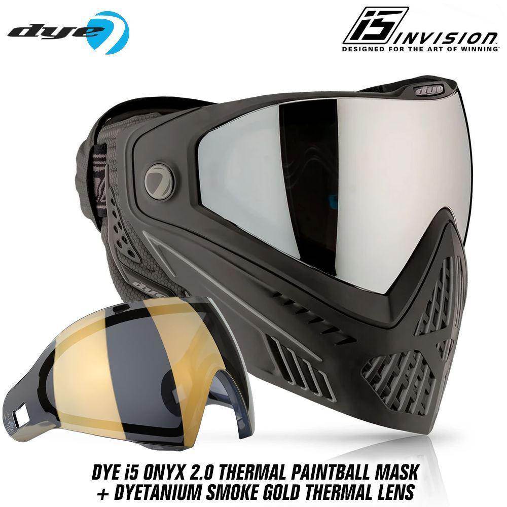 Dye I5 Thermal Paintball Mask Goggles with GSR Pro Strap - PaintballDeals.com
