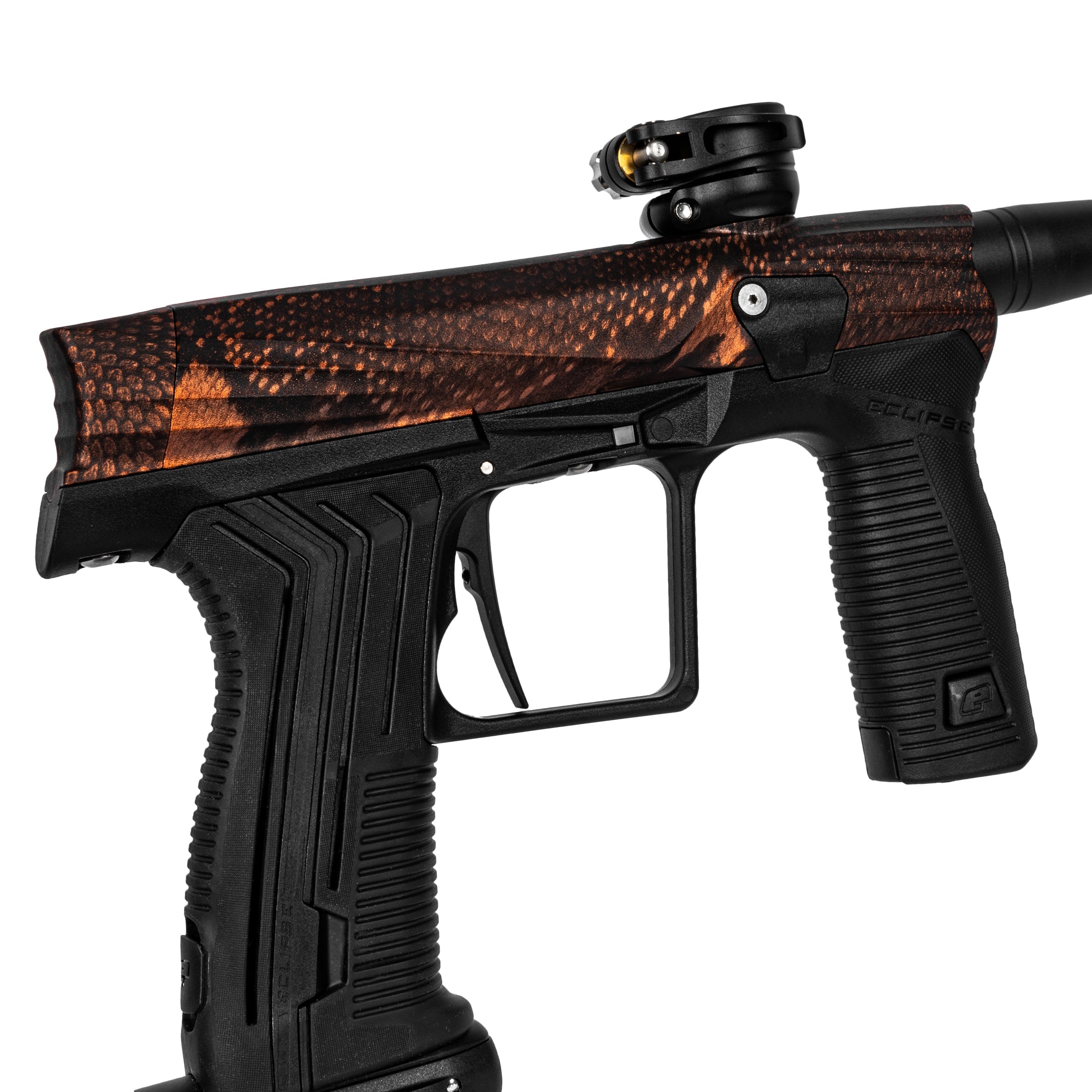 HK Army x Planet Eclipse ETHA3 Snake Red Electronic Gun std config, marker, ready to play feel, for woodsball play, side profile