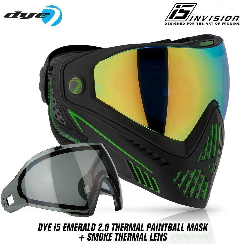 Dye I5 Thermal Paintball Mask Goggles with GSR Pro Strap - PaintballDeals.com