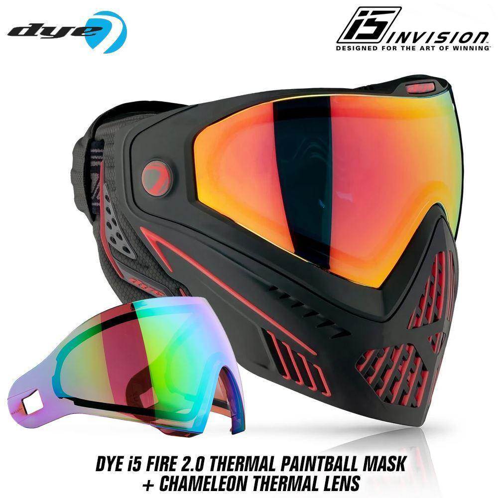 Dye I5 Thermal Paintball Mask Goggles with GSR Pro Strap - PaintballDeals.com