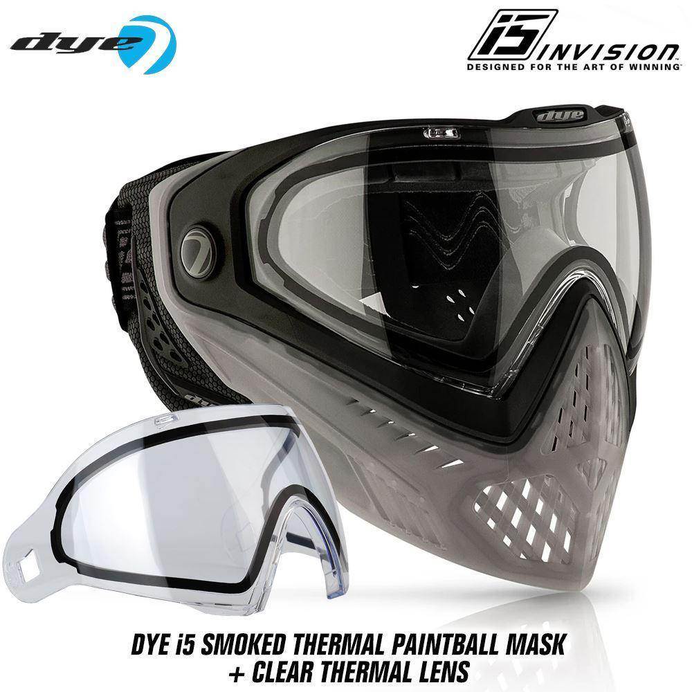 Dye I5 Thermal Paintball Mask Goggles with GSR Pro Strap - PaintballDeals.com