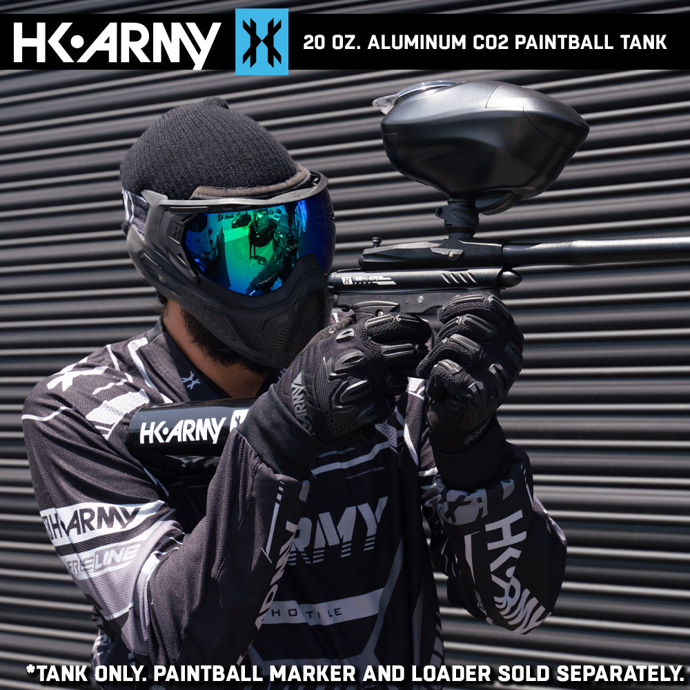 CLEARANCE HK Army 20oz Aluminum CO2 Paintball Tank - Black | 2024 Hydro