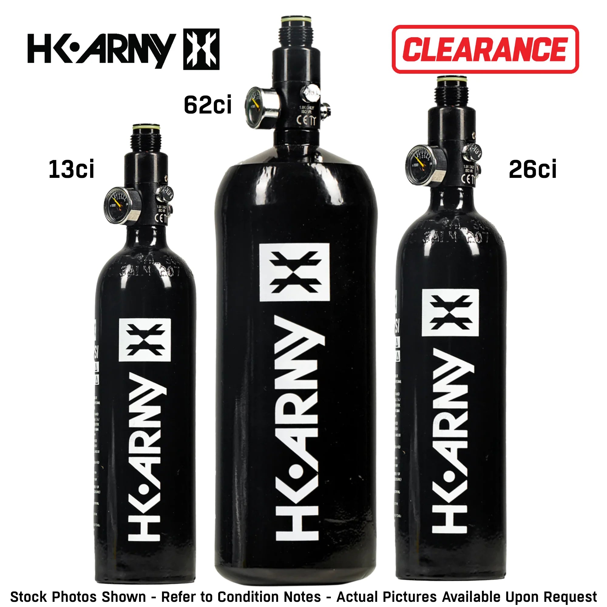 CLEARANCE HK Army 3000psi Aluminum HPA Tank – 13ci / 26ci / 62ci – OPEN BOX / USED