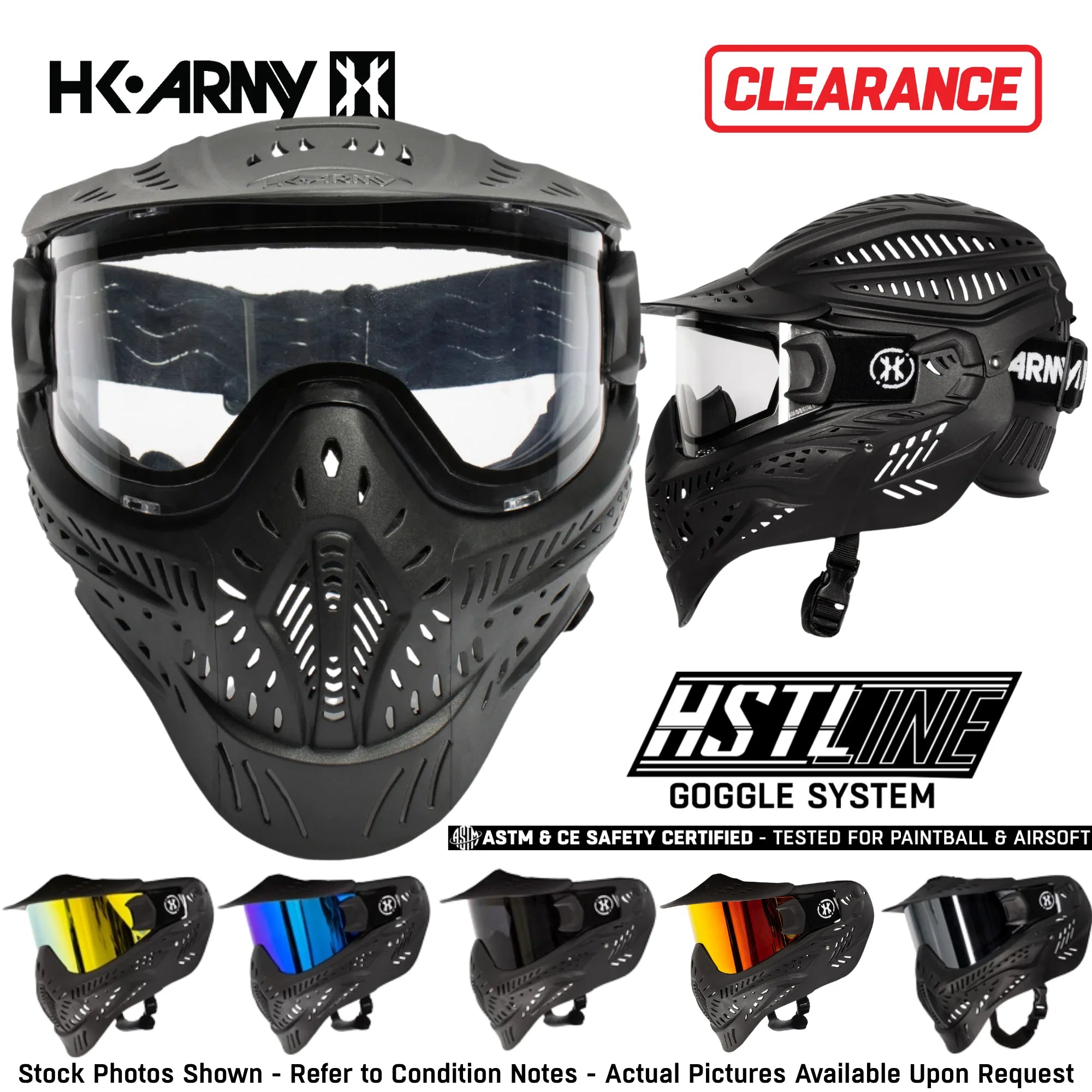 CLEARANCE HK Army HSTL Goggle Paintball Airsoft Mask with Anti Fog Thermal Lens - Open Box / Used