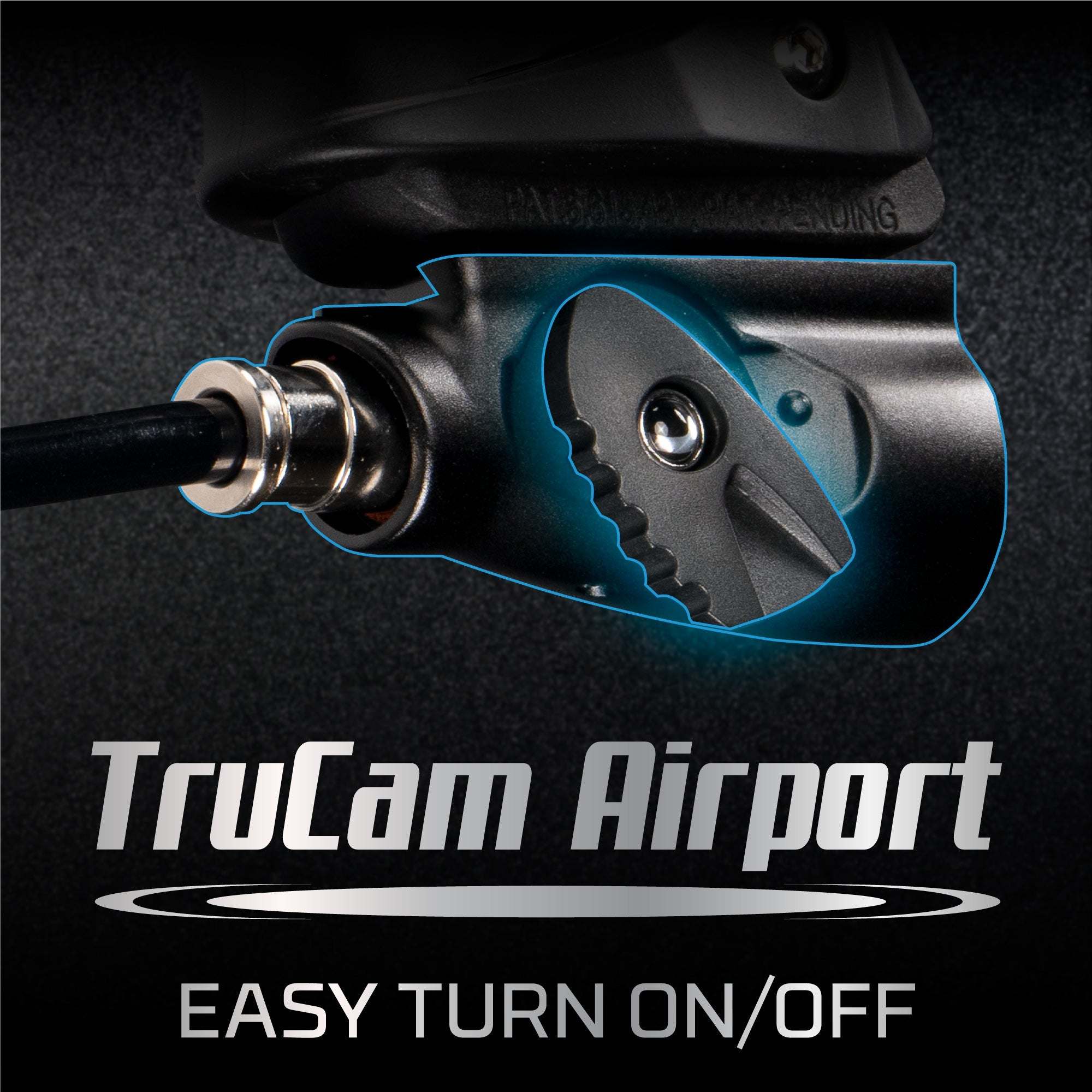 Close-up of DYE CZR+ Paintball Gun TruCam Airport easy turn on/off air regulator knob