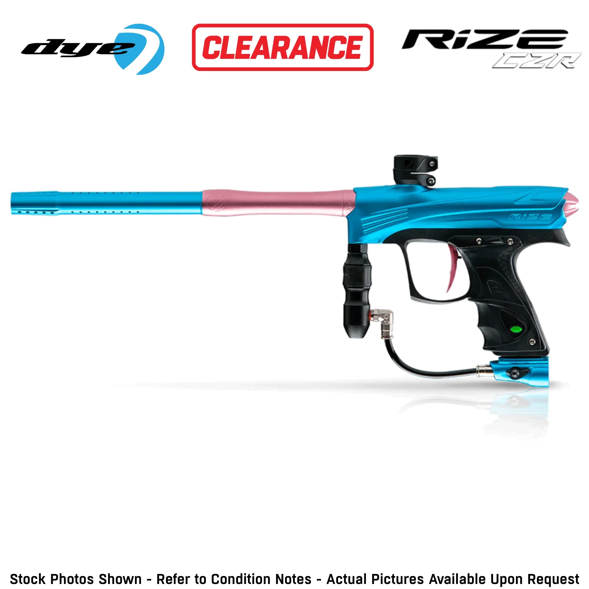 Dye Rize CZR Electronic Gun Marker - Full Auto Grey / Blue color, marker, durable field setup, for woodsball play, field ready view