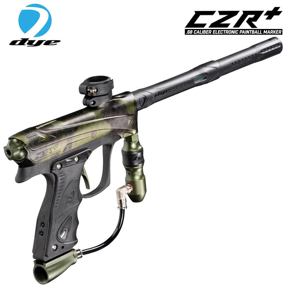 DYE CZR+ electronic paintball gun marker with full auto mode and .68 caliber barrel system