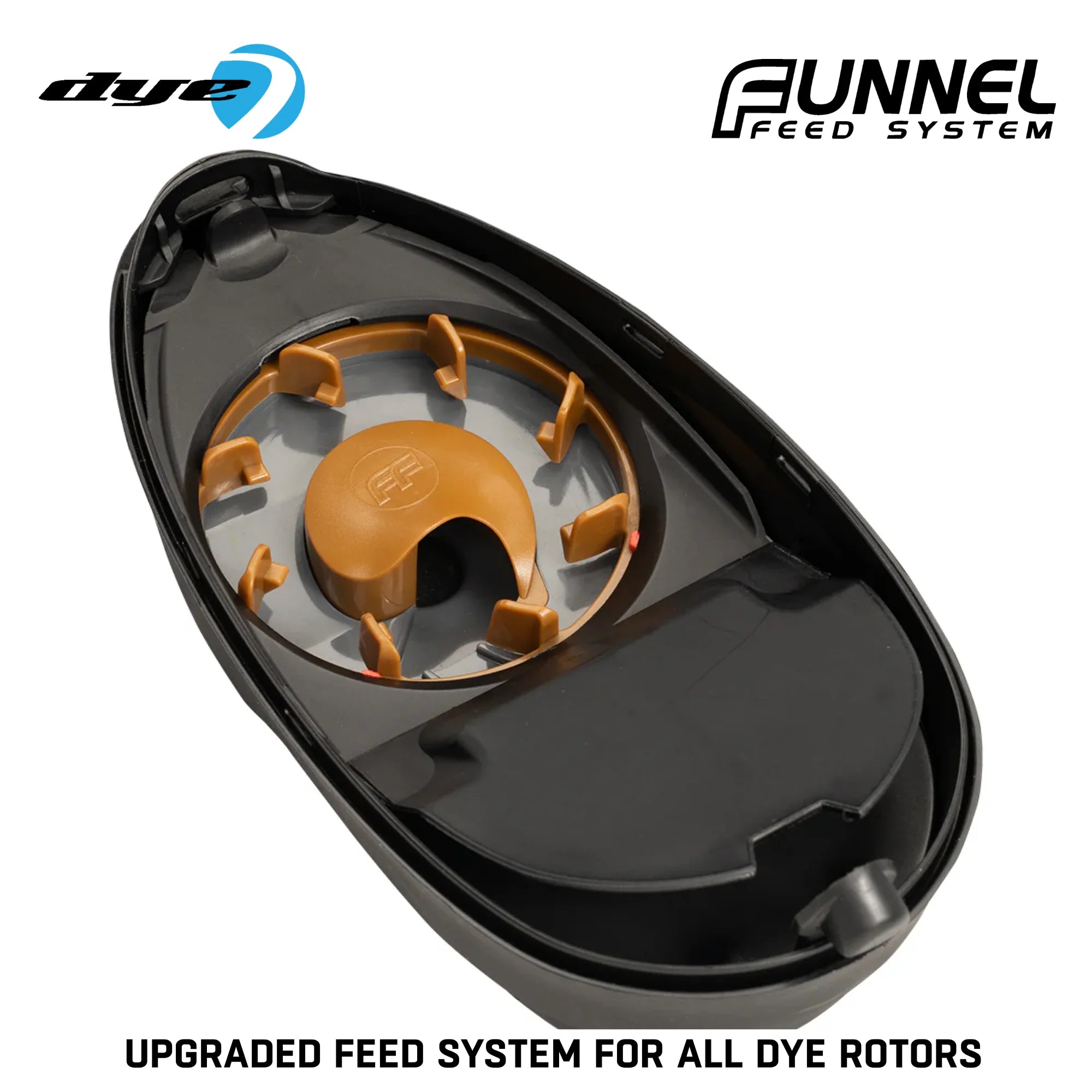 Dye Rotor FF Funnel Feed Kit – Loader Upgrade (Rotor std config, speed feed, faster reloads, for speedball, rear angle