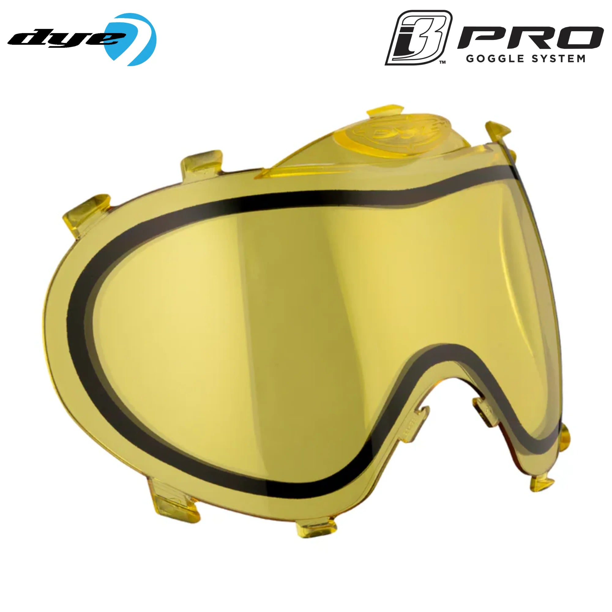 DYE i3 Pro Thermal Lens – Anti-Fog Replacement Goggle Lens HD Burnt Yellow color, mask lens, crisp sight picture, for clear vision, top view