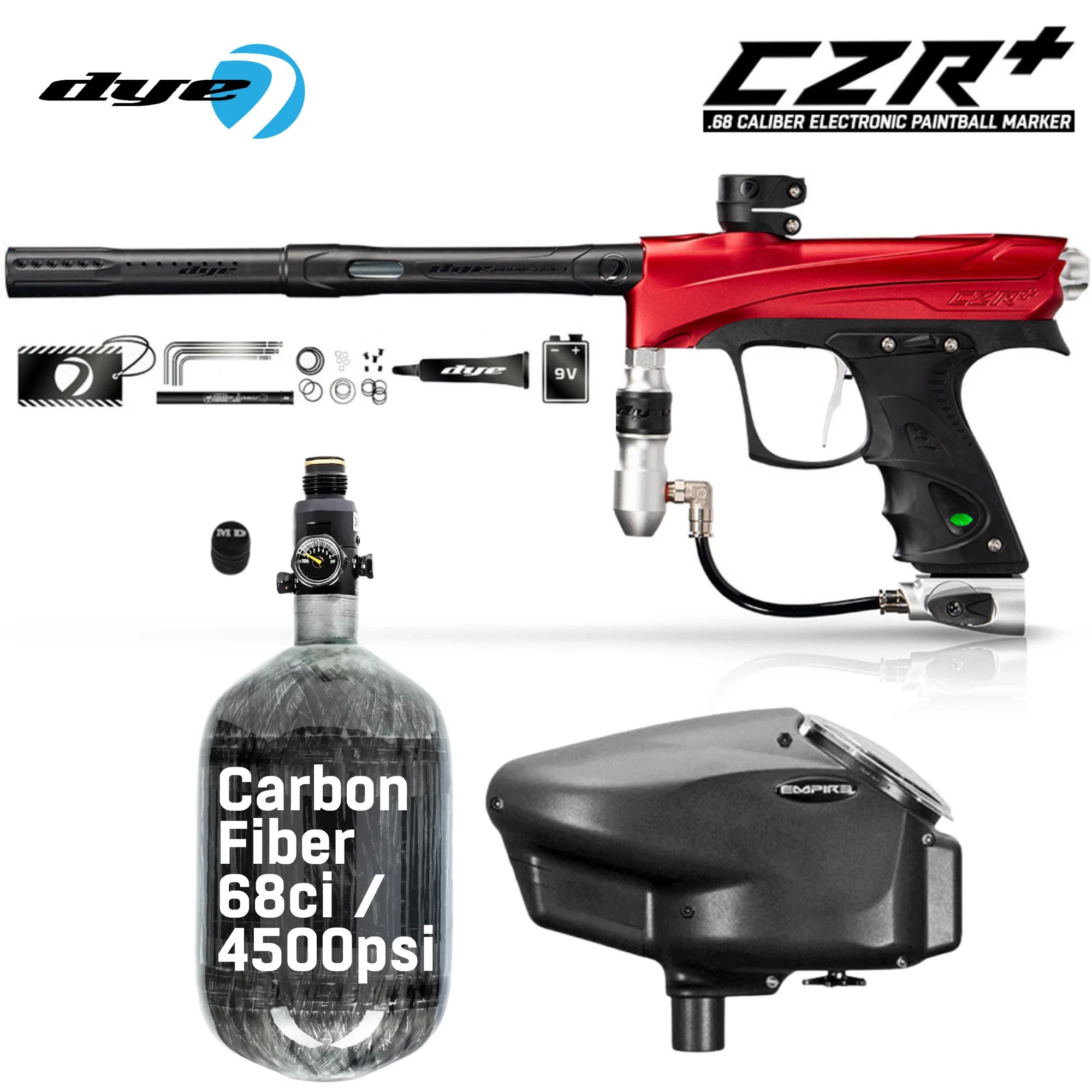 DYE CZR+ Electronic Paintball Gun Packages (All-In-One Kits)