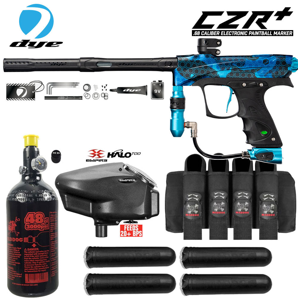 Dye CZR+ Electronic Paintball Gun Marker Packages | Maddog All-In-One Starter Kits