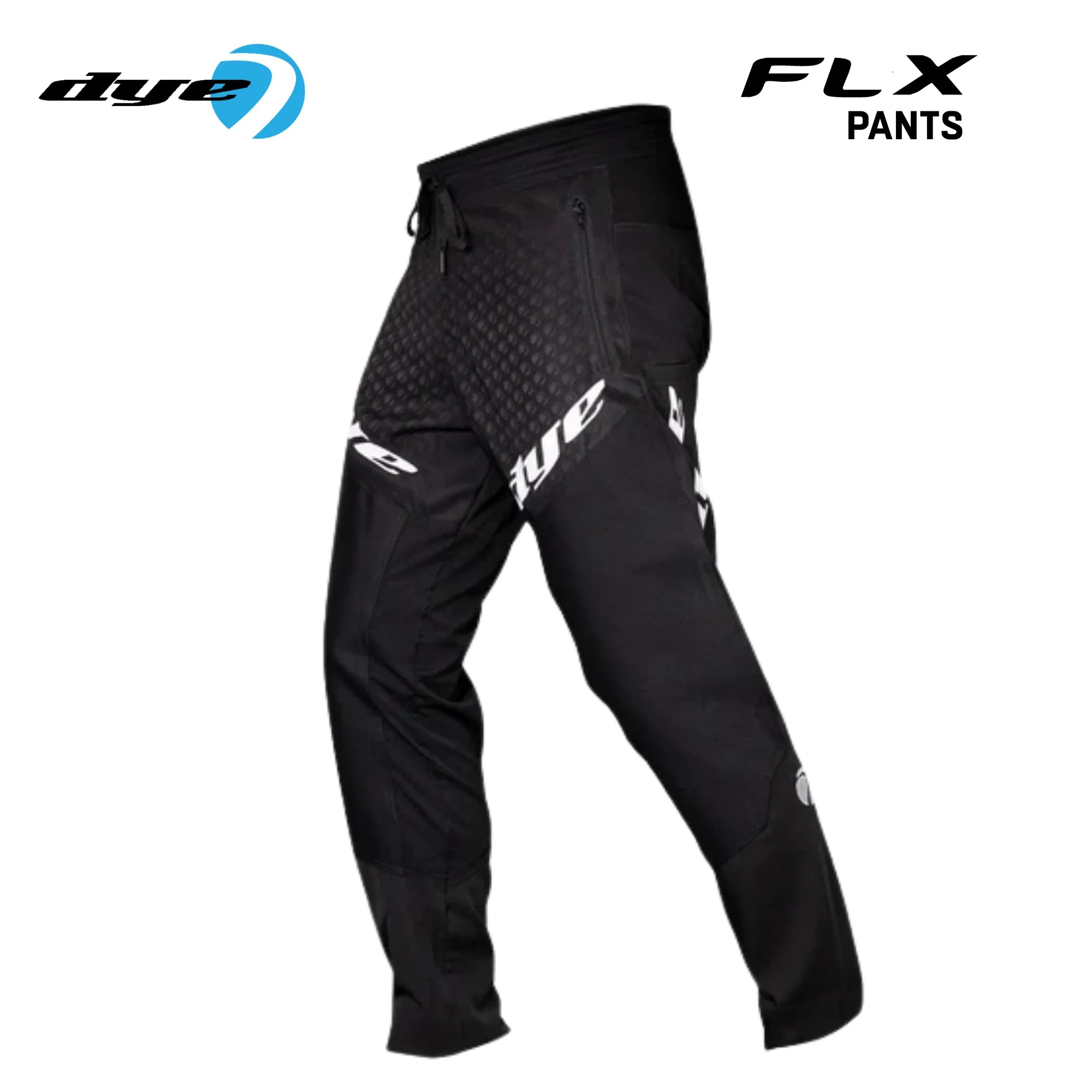 DYE FLX Paintball Pants - Black/Grey | Lightweight Mobility, Breathability & Reinforced Protection