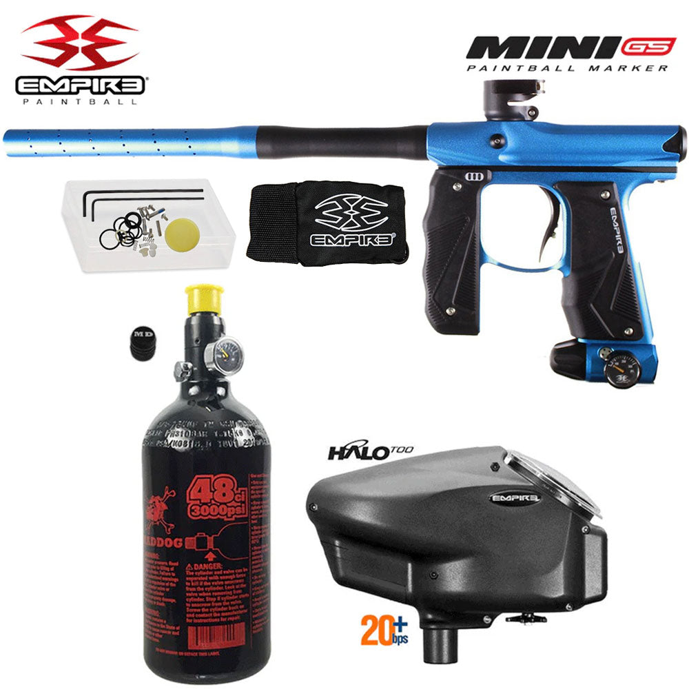 Empire Mini GS Electronic Marker Packages (HPA Kits) std config, marker, durable field setup, for speedball, top view