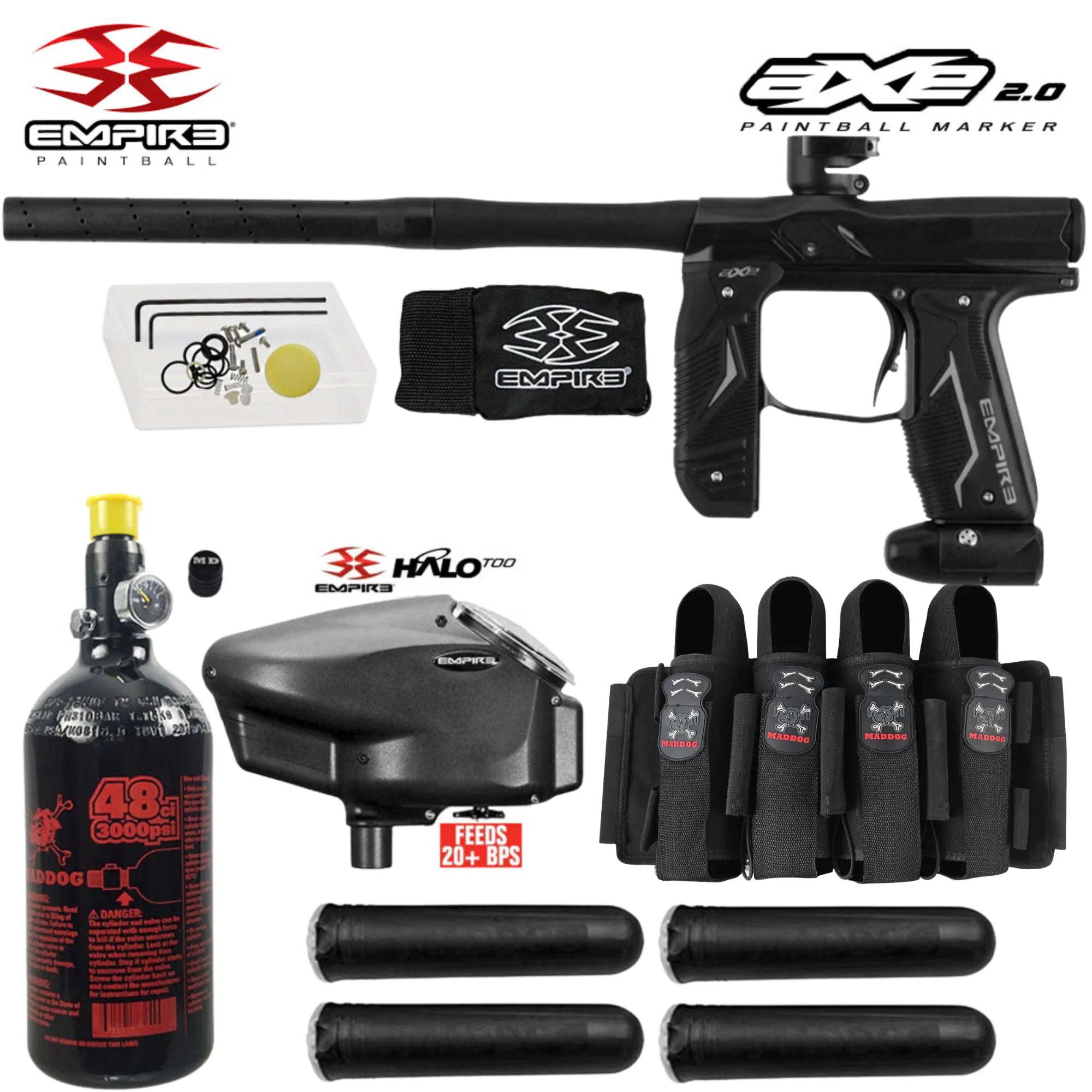 Empire Axe 2.0 Electronic Paintball Gun Marker Packages | Maddog All-In-One Starter Kits