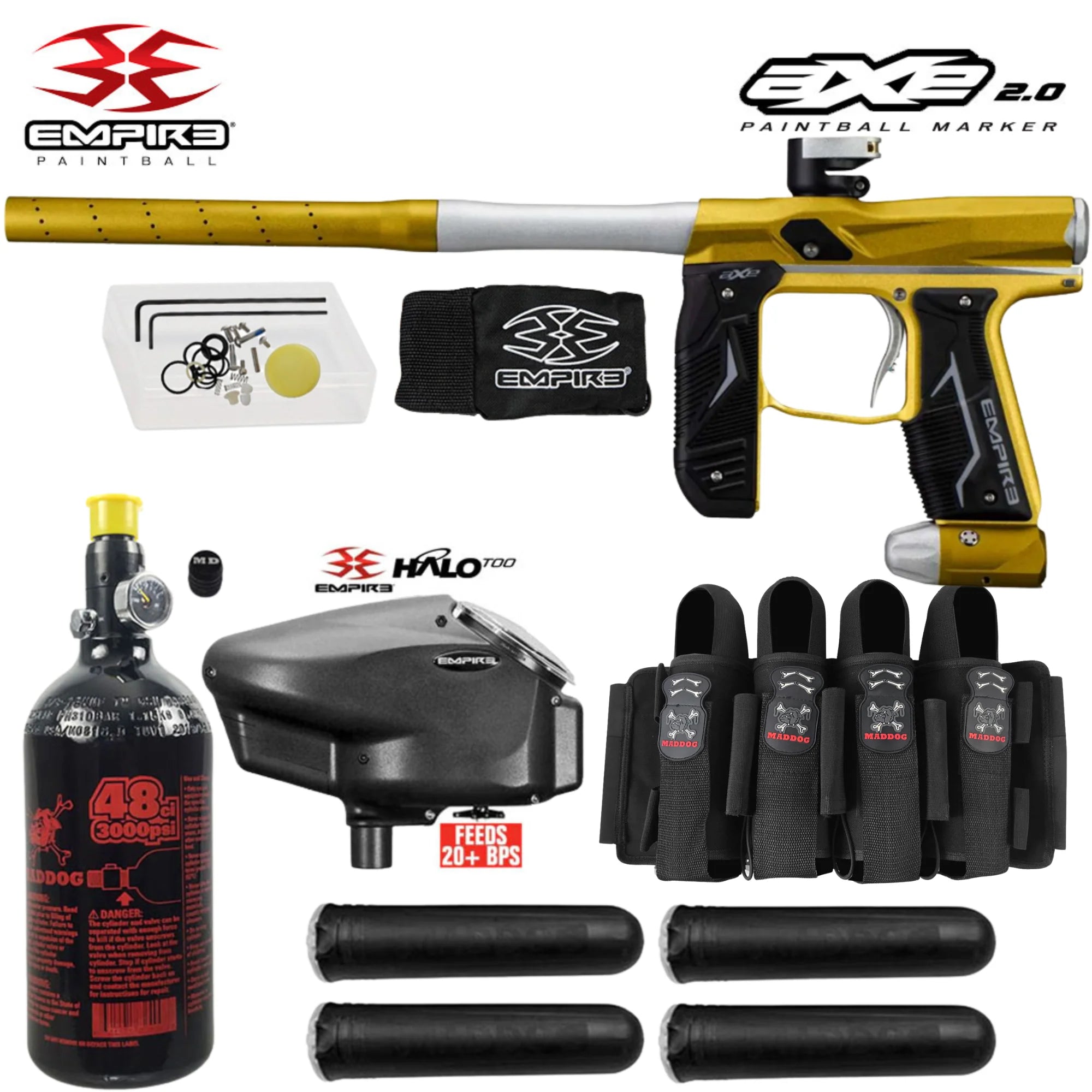 Empire Axe 2.0 Electronic Paintball Gun Marker Packages | Maddog All-In-One Starter Kits