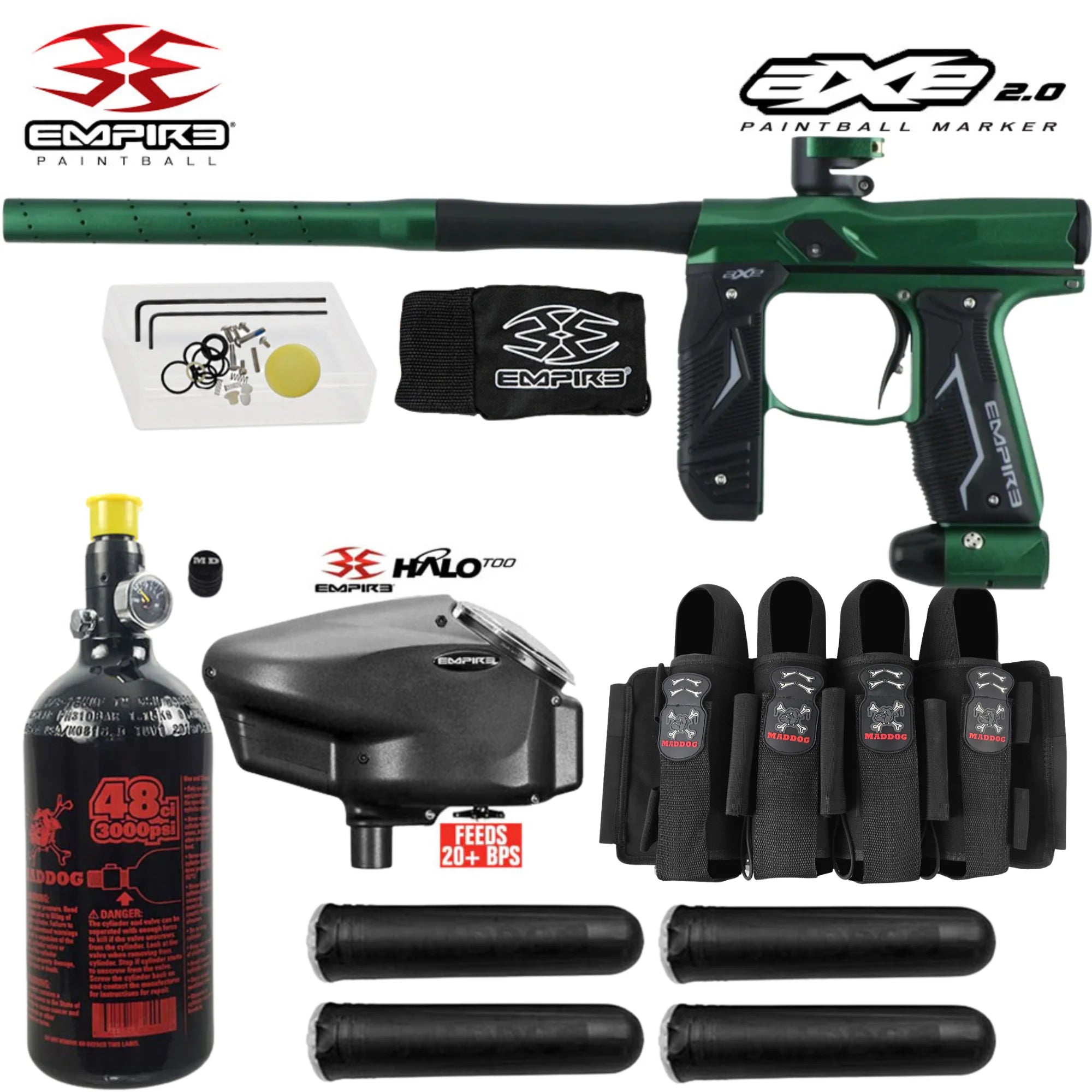 Empire Axe 2.0 Electronic Paintball Gun Marker Packages | Maddog All-In-One Starter Kits