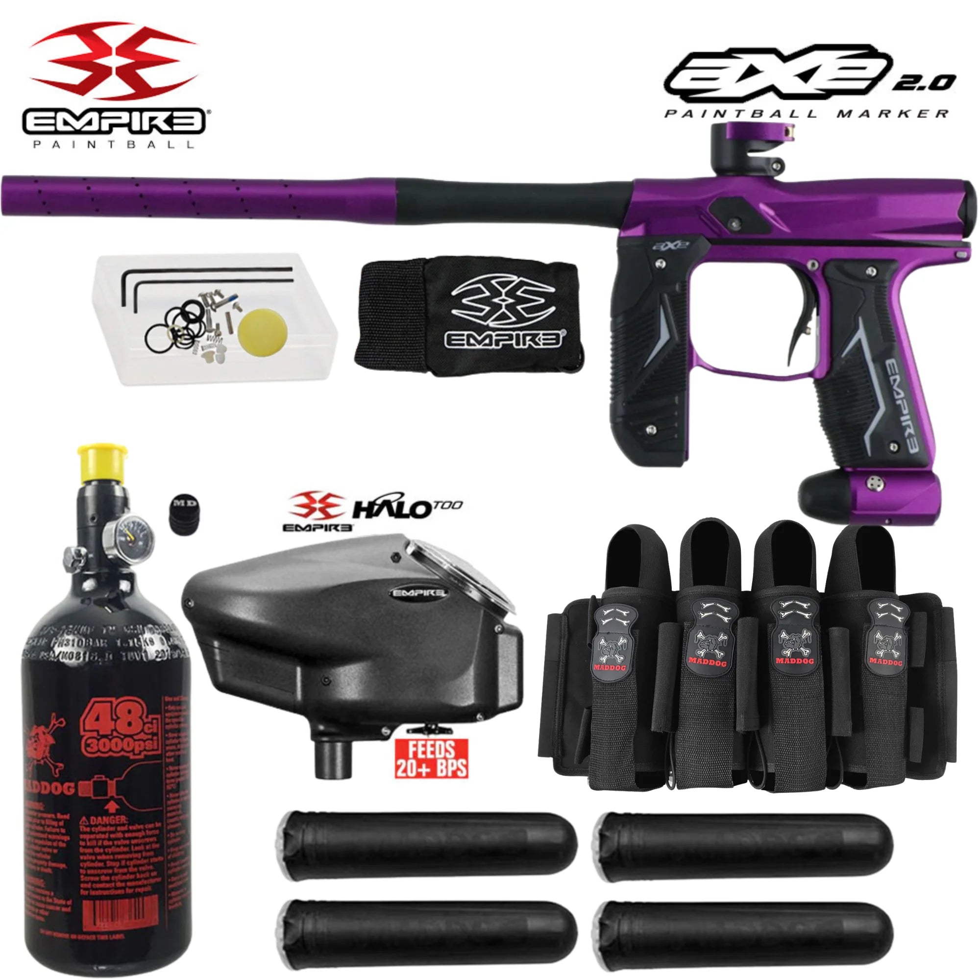 Empire Axe 2.0 Electronic Paintball Gun Marker Packages | Maddog All-In-One Starter Kits