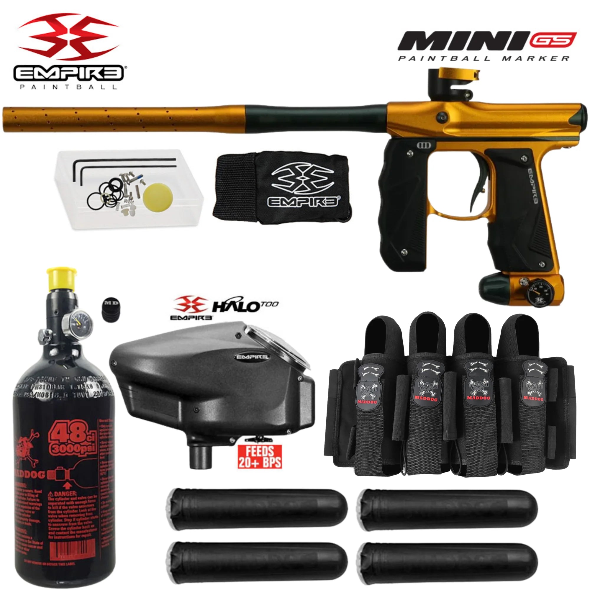 Empire Mini GS Electronic Paintball Marker Packages (HPA Kits)