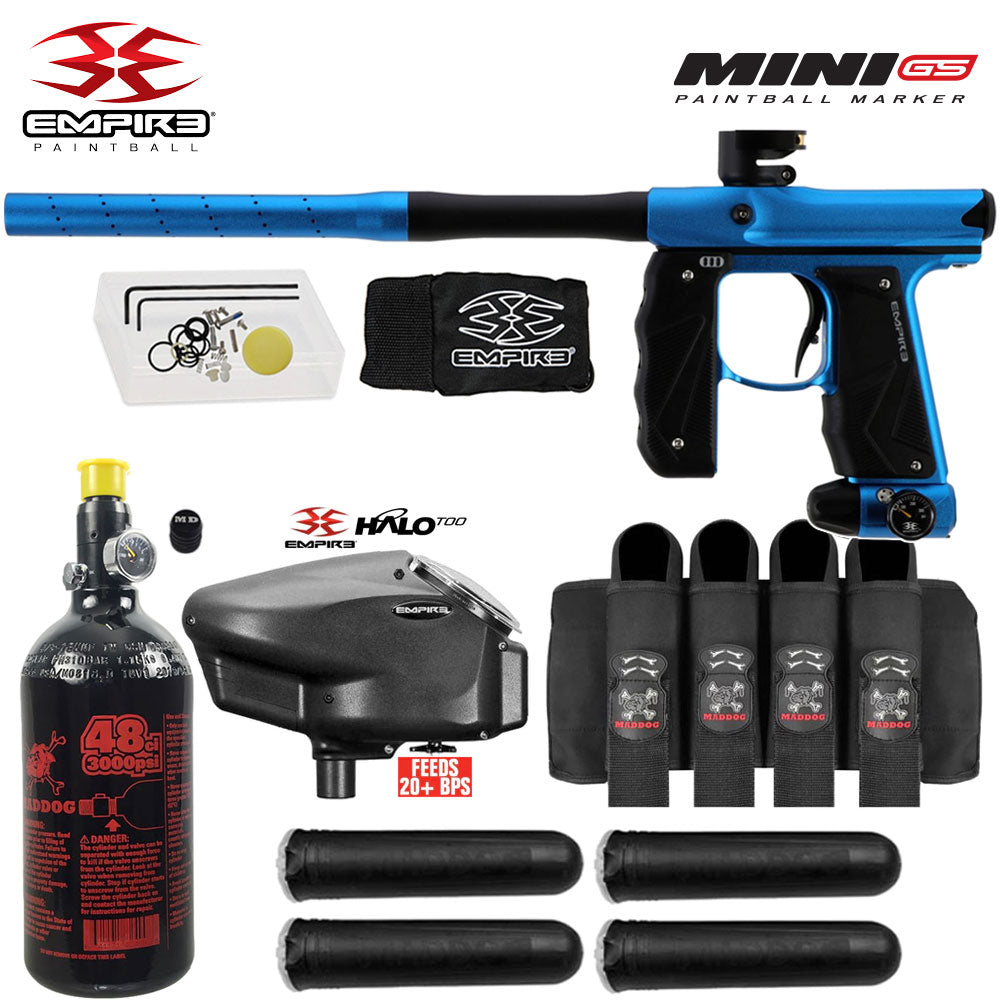 Empire Mini GS Electronic Marker Packages (HPA Kits) std config, marker, durable field setup, for woodsball play, overview detail