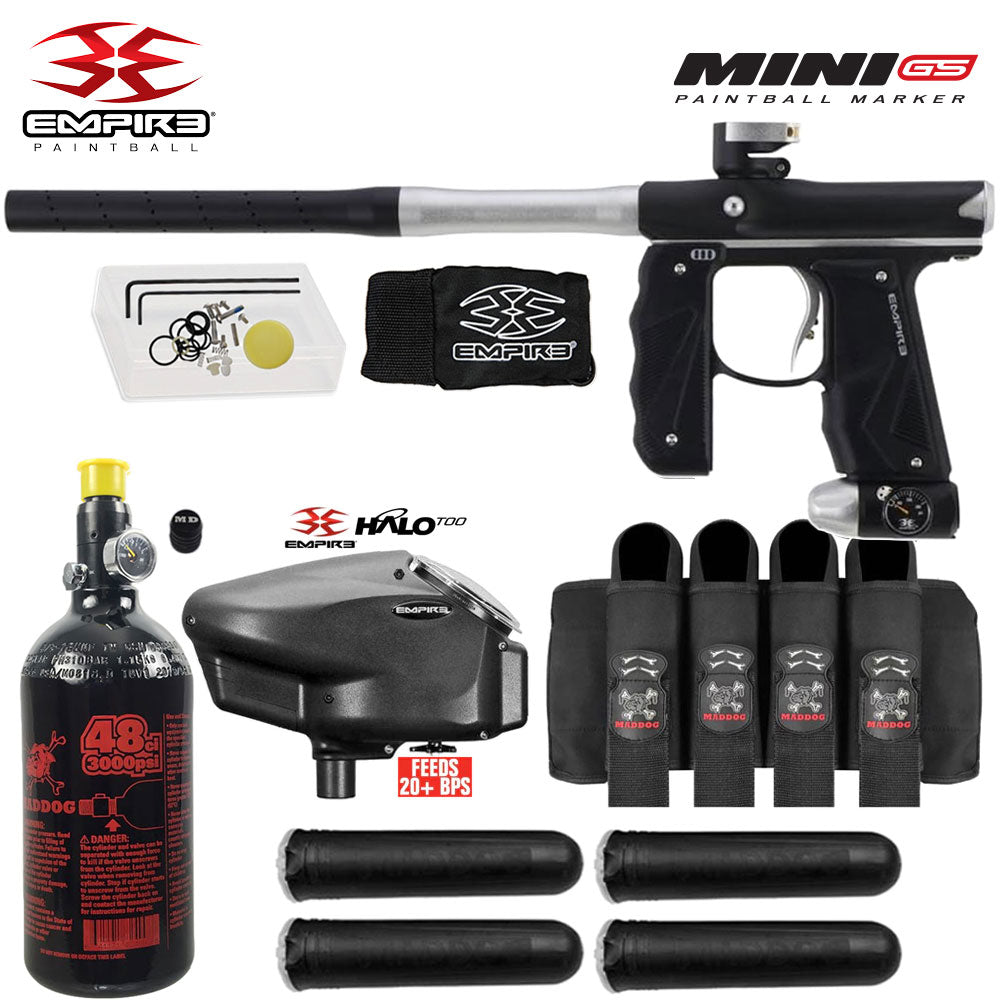 Empire Mini GS Electronic Marker Packages (HPA Kits) std config, marker, ready to play feel, for woodsball play, macro detail