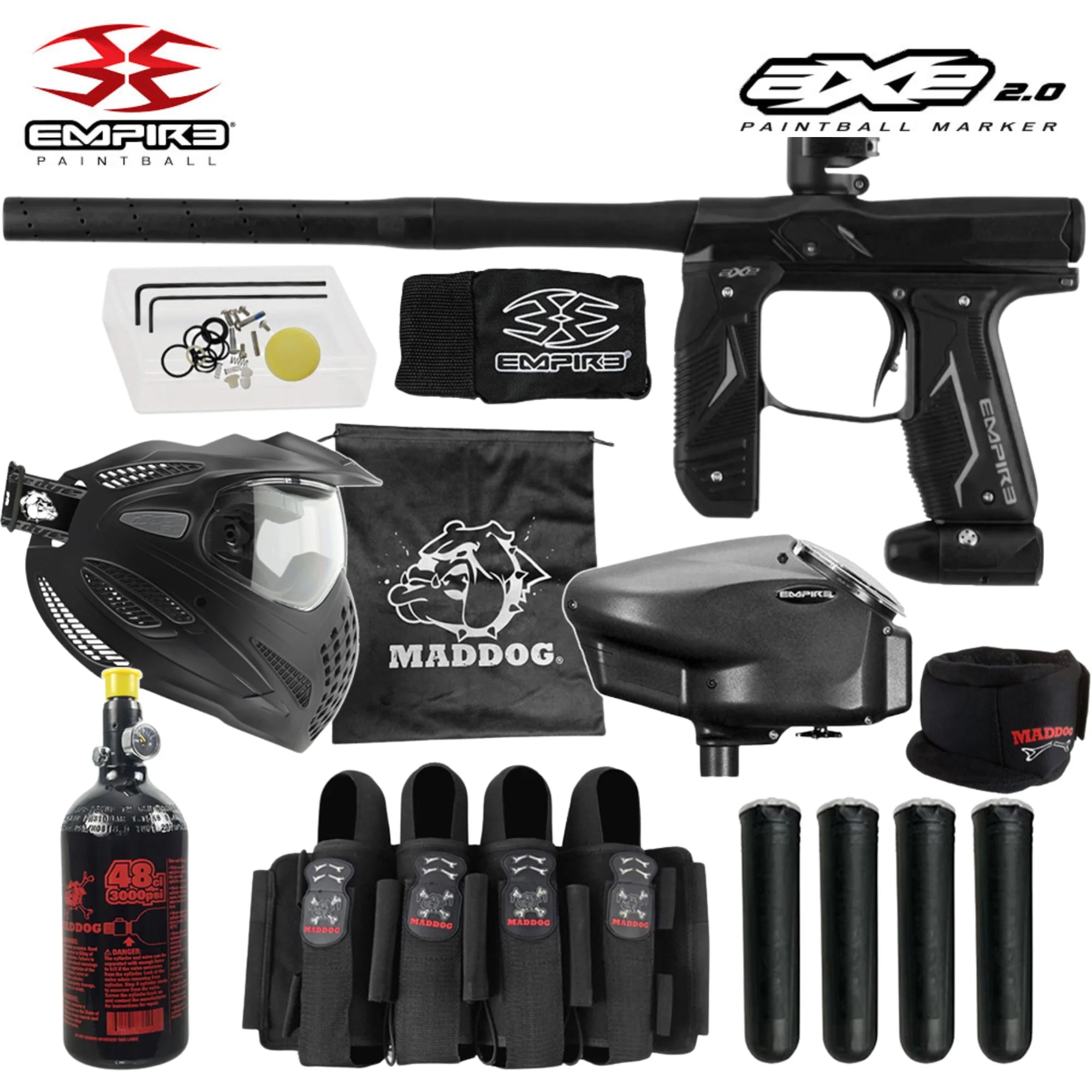 Empire Axe 2.0 Electronic Paintball Gun Marker Packages | Maddog All-In-One Starter Kits