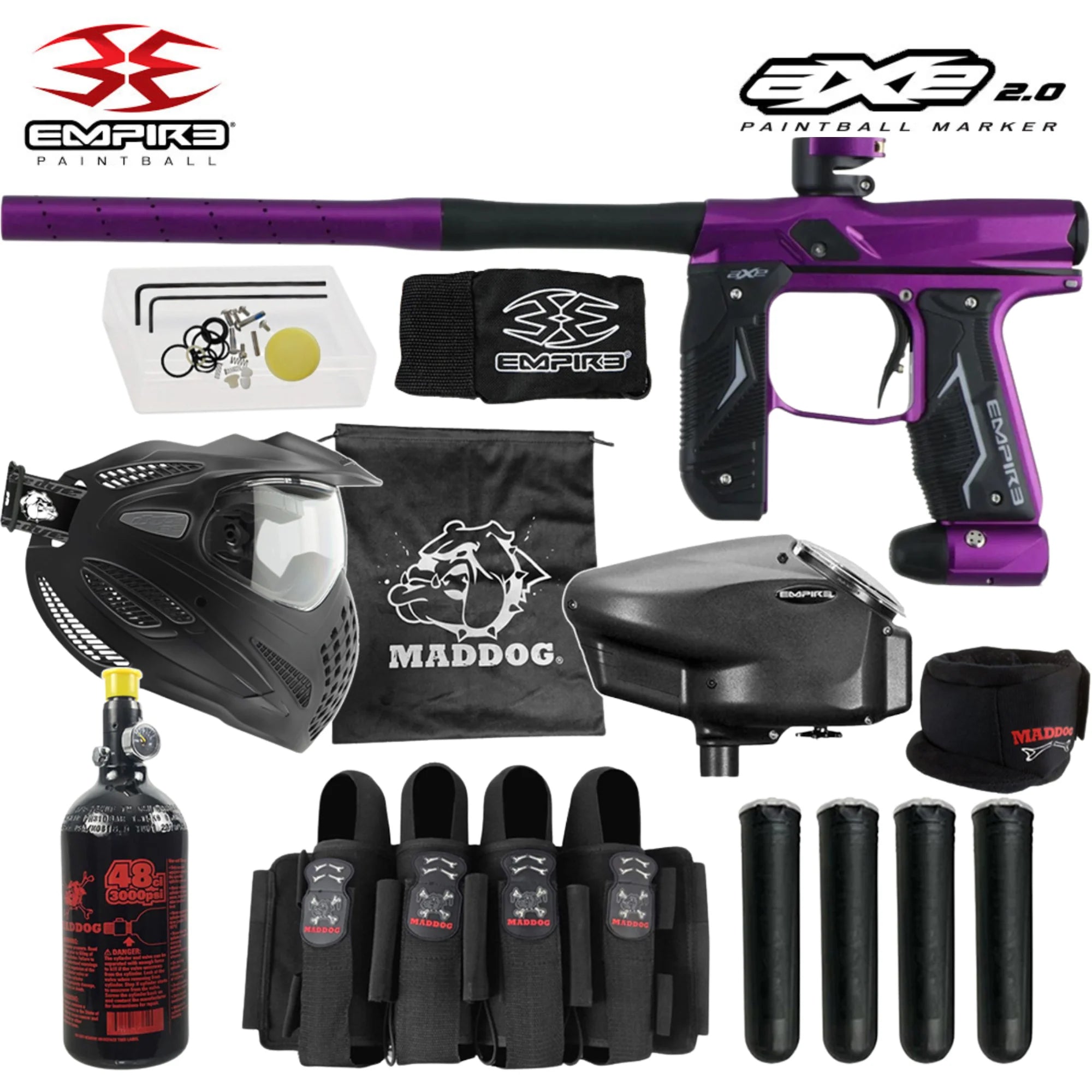 Empire Axe 2.0 Electronic Paintball Gun Marker Packages | Maddog All-In-One Starter Kits