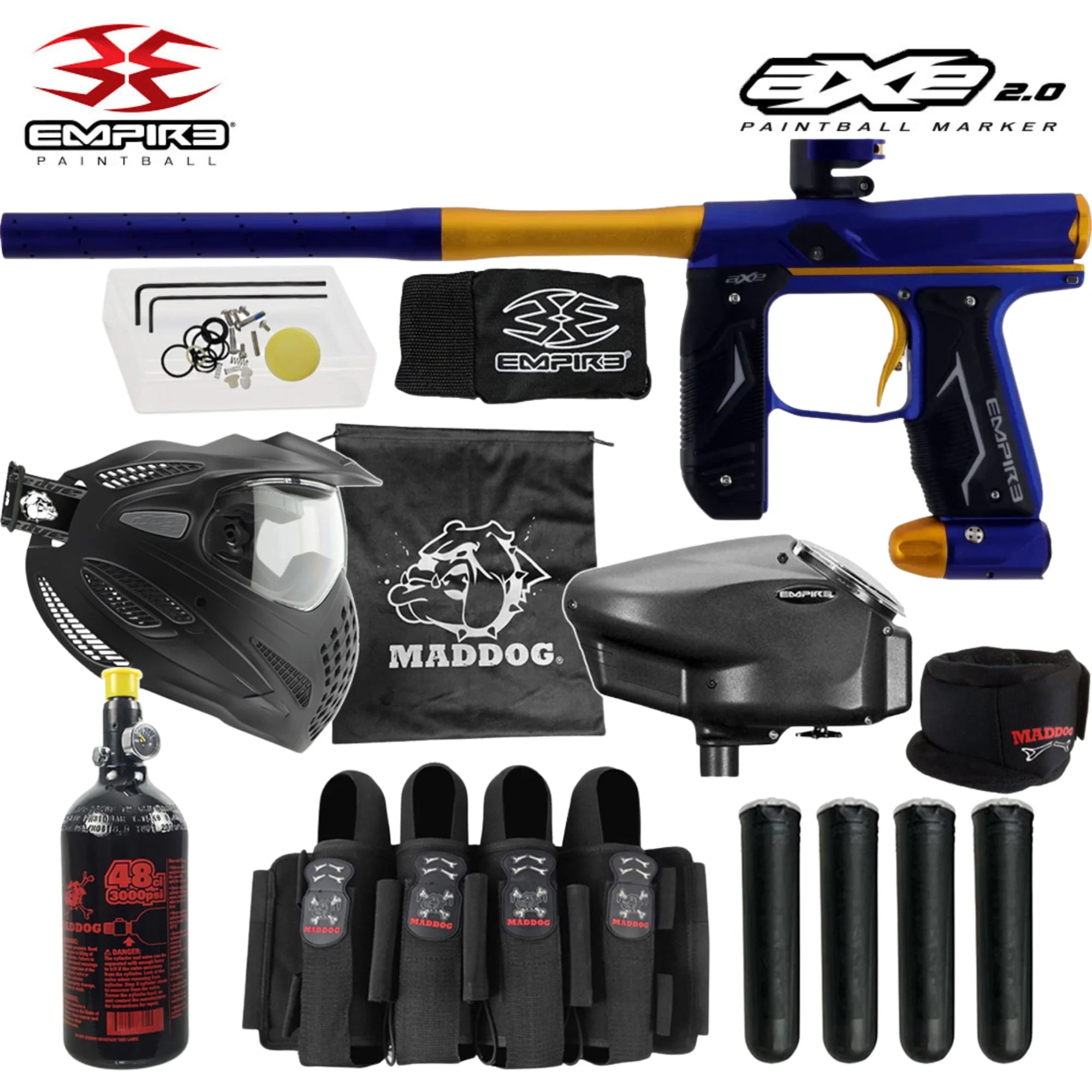 Empire Axe 2.0 Electronic Paintball Gun Marker Packages | Maddog All-In-One Starter Kits