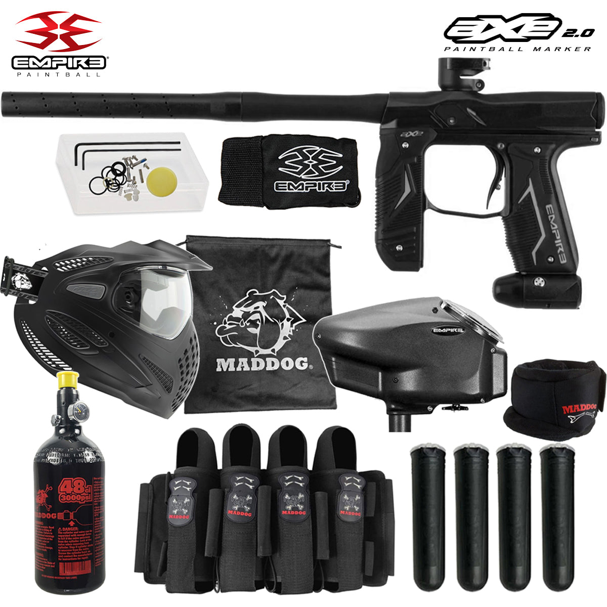 Empire Axe 2.0 Electronic Paintball Gun Marker Packages | Maddog All-In-One Starter Kits
