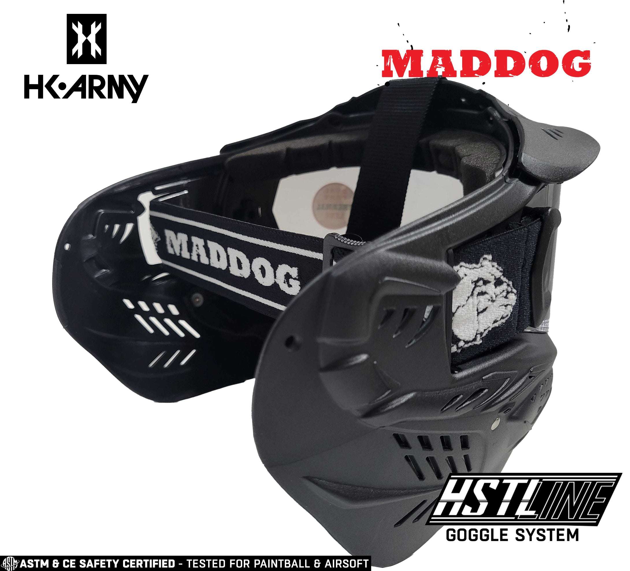 Maddog HK Army HSTL Goggle full-face paintball and airsoft mask with adjustable strap and breathable design
