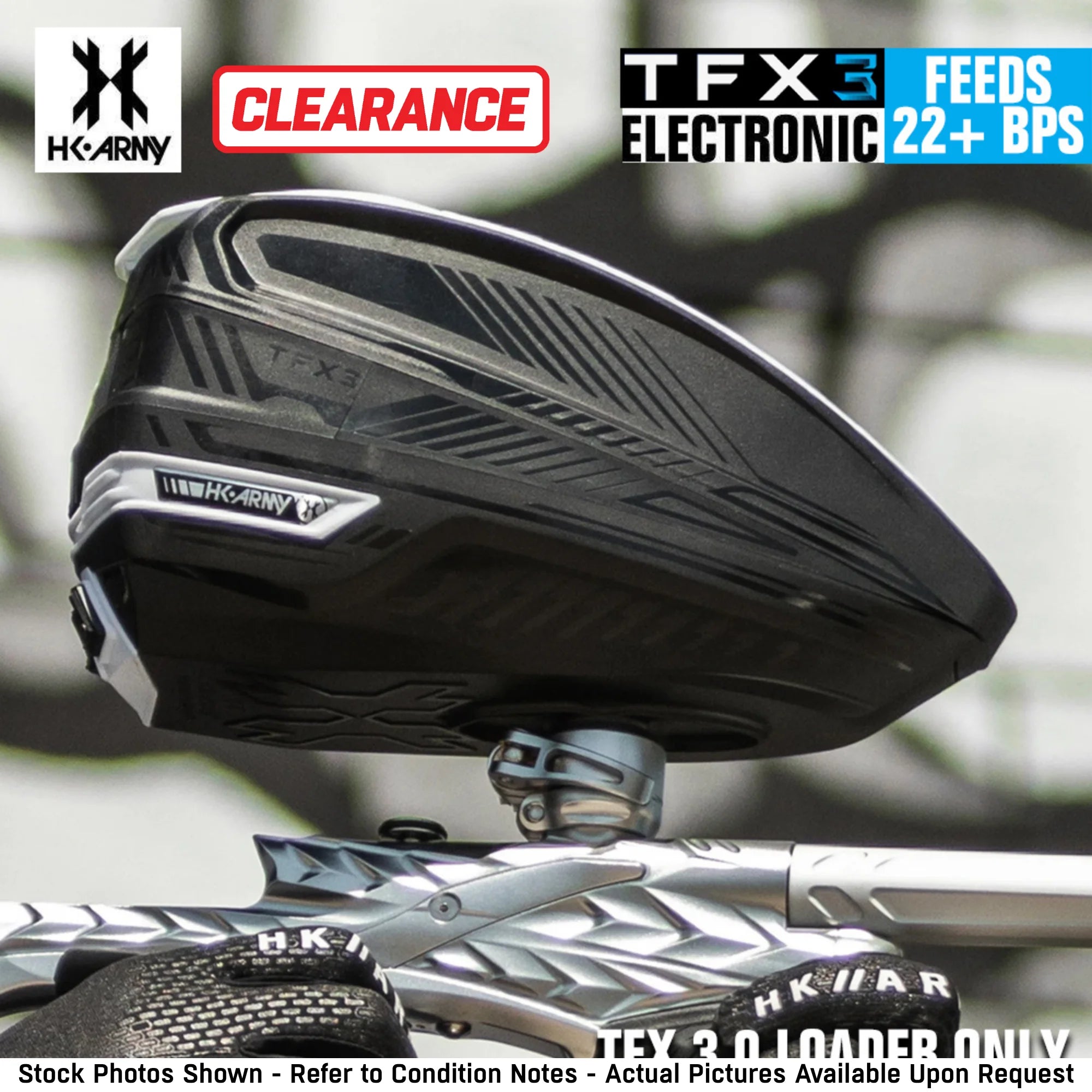 CLEARANCE HK Army TFX 3.0 Electronic Paintball Loader - 22+ BPS - Black/White