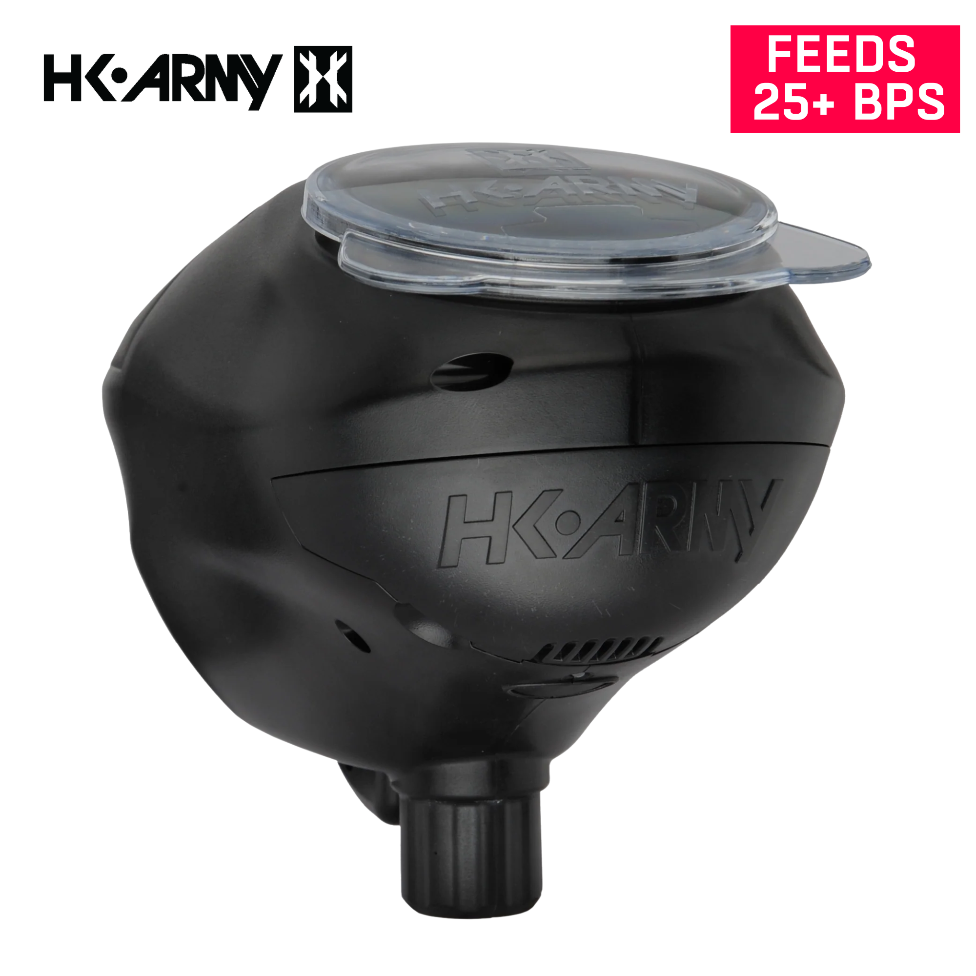 HK Army Pinokio Speed Loader – High Capacity std config, hopper loader, high speed reloads, for tournament, side profile