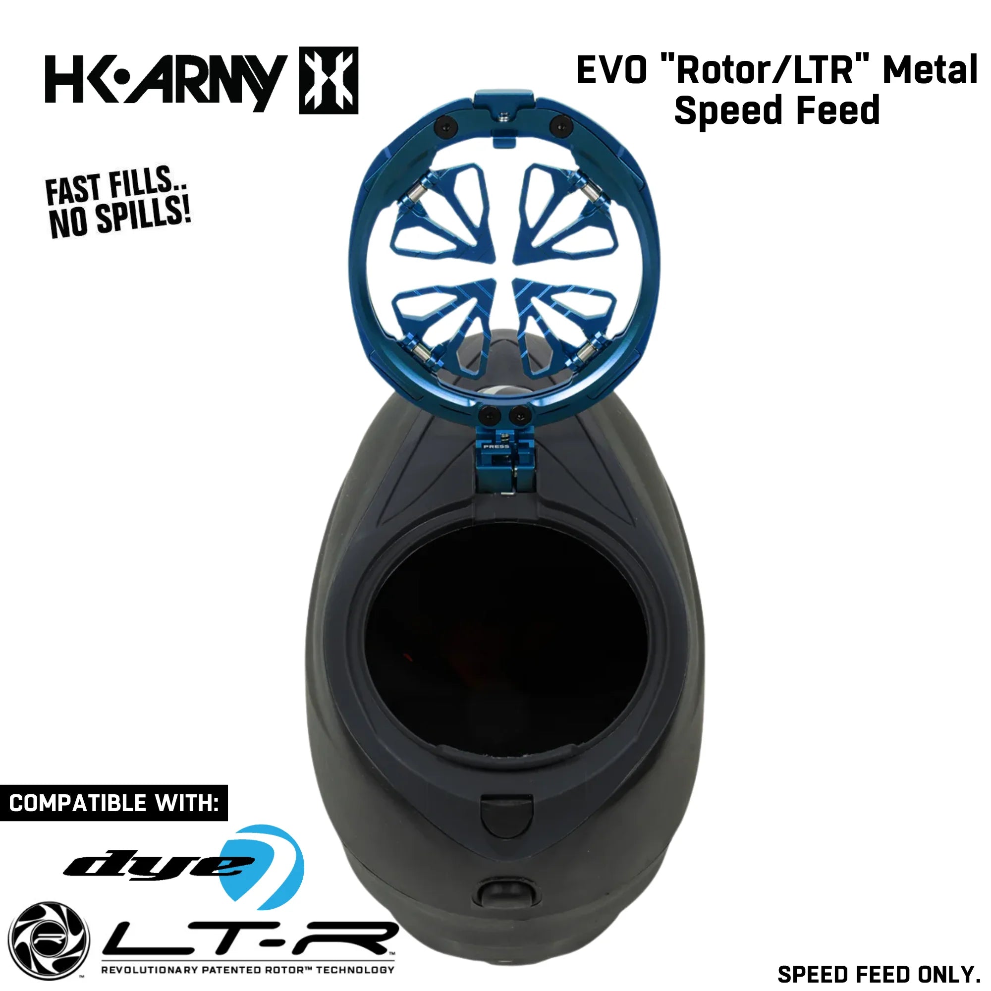 HK Army Evo Pro Metal Speed Feed Paintball Loader Accessory - DYE Rotor / L-TR