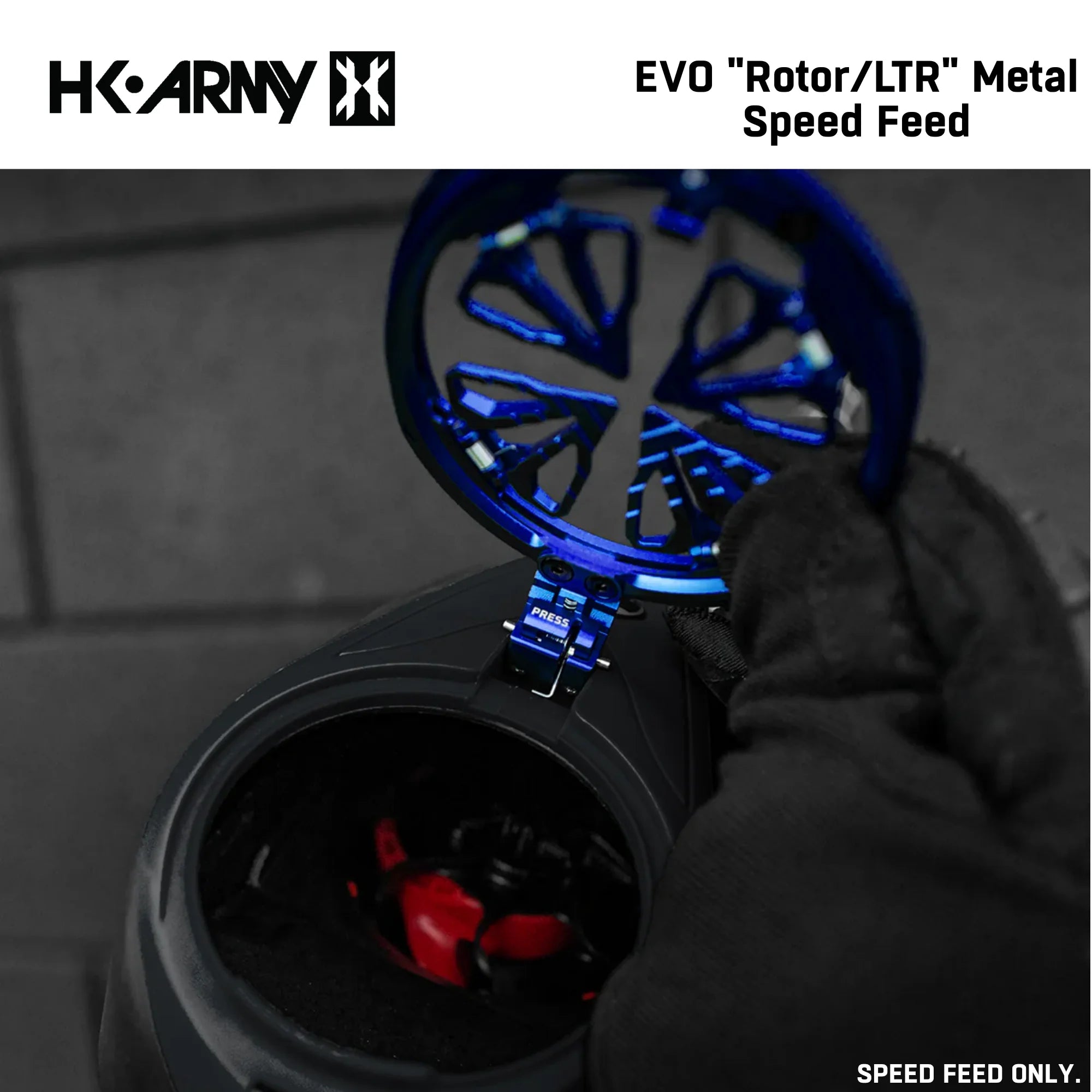 HK Army Evo Pro Metal Speed Feed Paintball Loader Accessory - DYE Rotor / L-TR